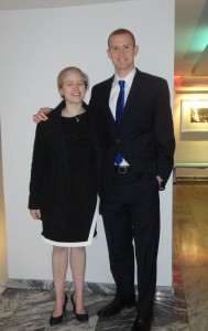 Molly Rockett & Pat Lenehan before their Rhodes interviews in NYC 2015