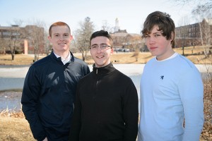 2014 Goldwater Scholars (L-R): Patrick Lenehan, Peter Larson and Michael Cantara (Photo by Peter Morenus, UConn Today)